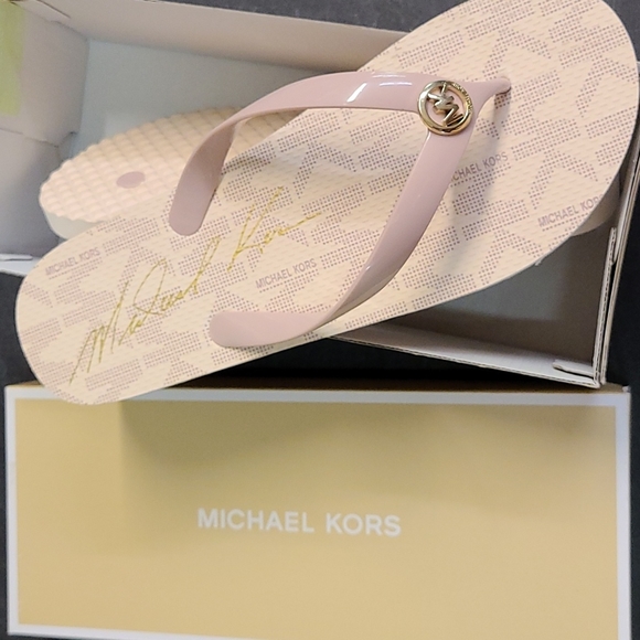 Nitb Michael Kors signature ballet pink MK logo jelly flip-flop - Picture 1 of 5